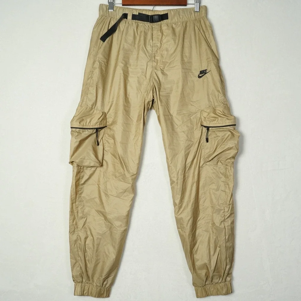 Nike Sportswear Woven Cargo Pants Khaki Tan FB7911-247 Mens Small Joggers